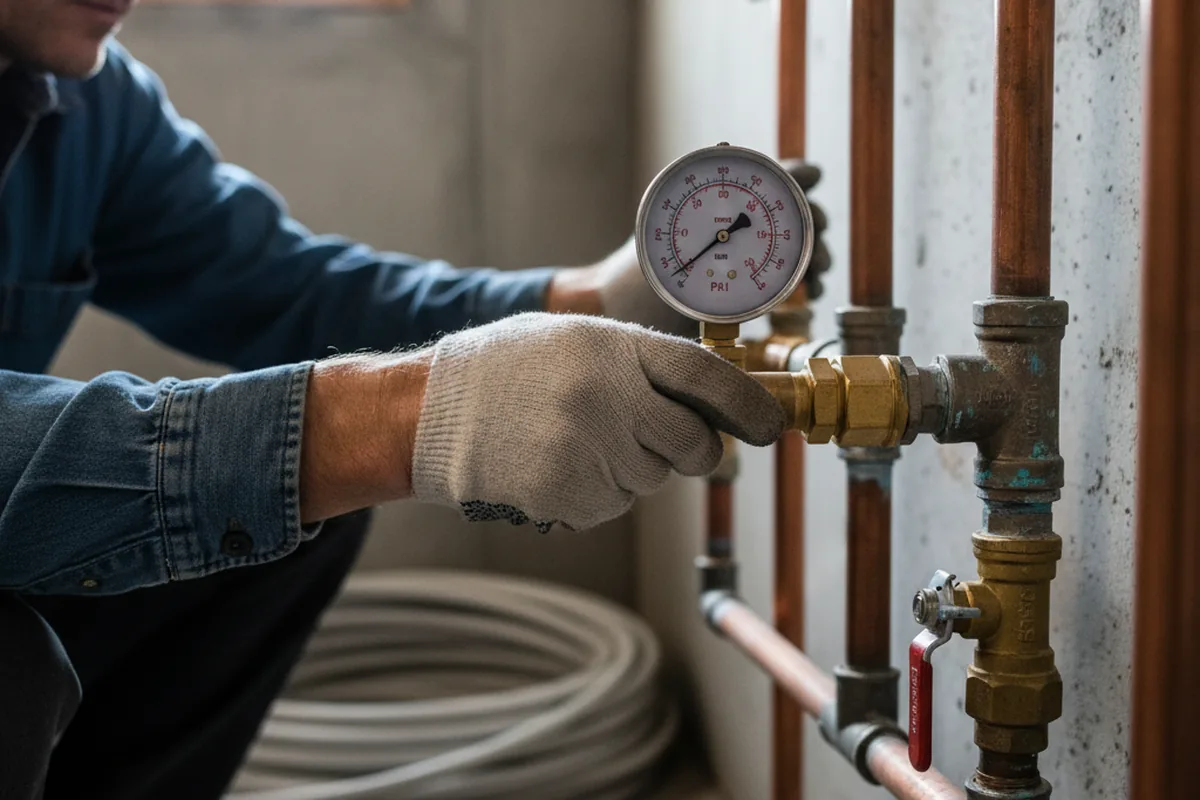 Pressure testing a repaired line during Water Line Repair in Stateline